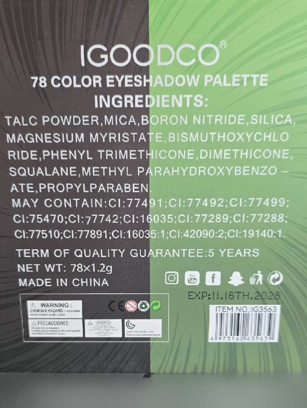 IGOODCO 78 Color Eyeshadow Palette Exp: 11/16/28 - Picture 2 of 10